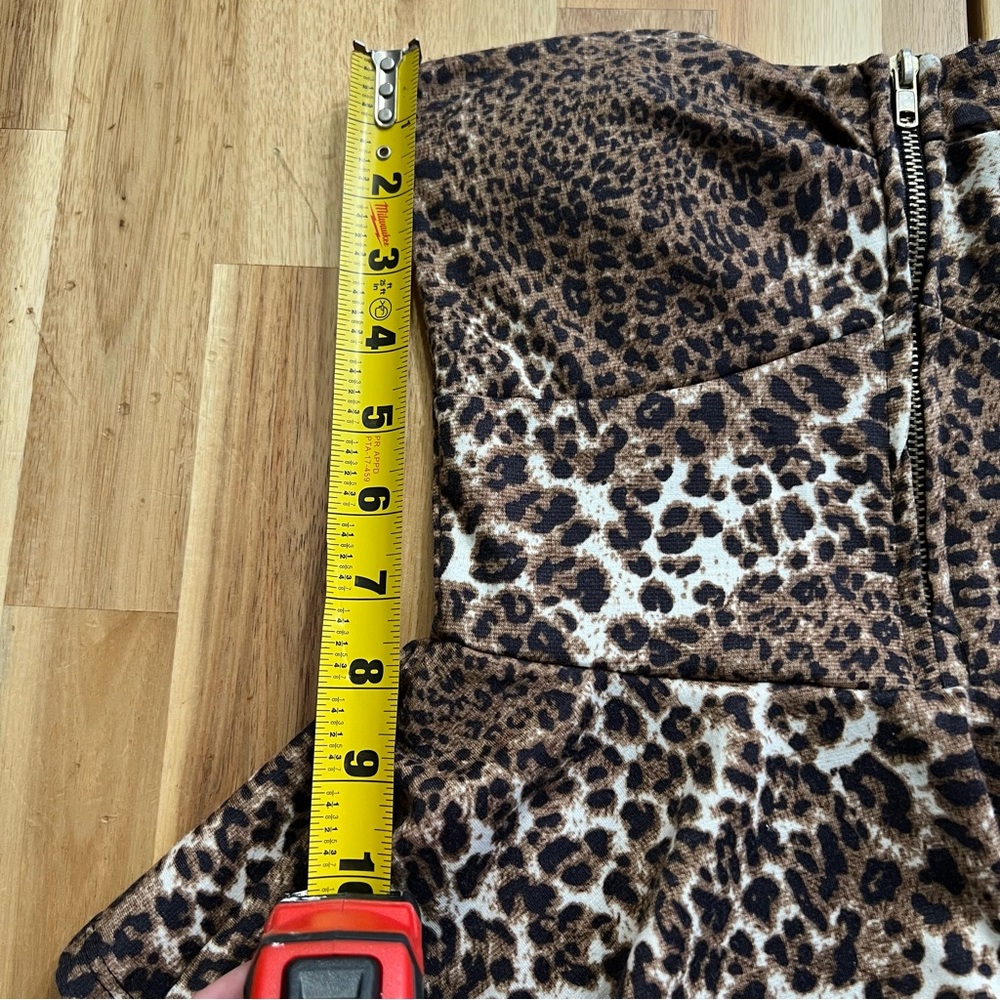 Charlotte Russe Leopard Print Peplum Strapless Bodycon Dress - Picture 7 of 7